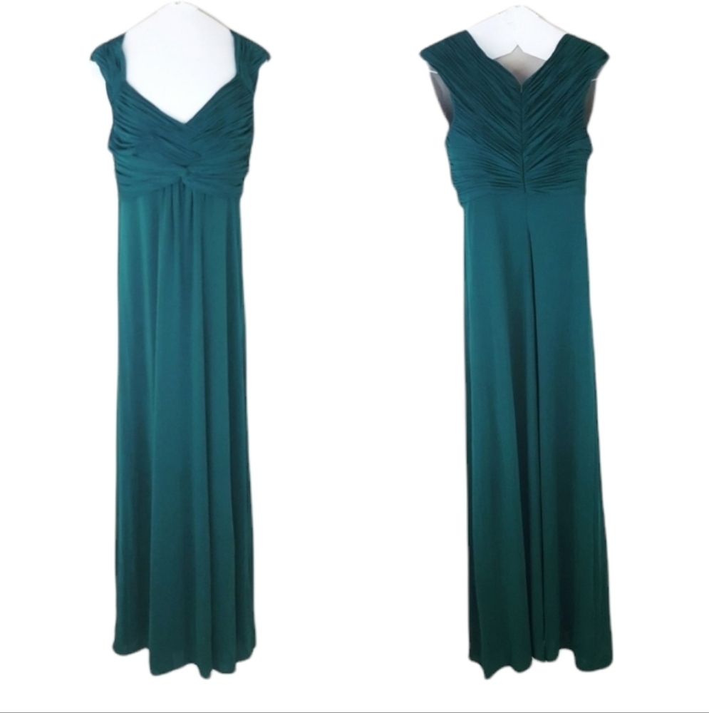 Gianni Bini Forest Green‎ Ruched Top Gown
